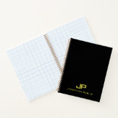 Modern Minimalistisch Template Monogram Black Gold Notizblock (Innenseite)