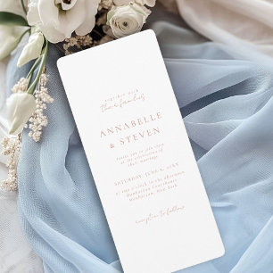 Modern, minimalistisch, weiß, Hochzeit Einladung
