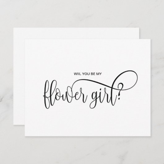 modern minimalistisch werden Sie meine Blume Mädch Einladung (Vorne/Hinten)