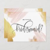 modern minimalistisch werden Sie meine Brautjungfr Einladung (Vorne/Hinten)