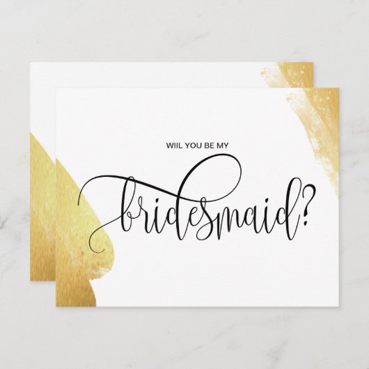 modern minimalistisch werden Sie meine Brautjungfr Einladung (Vorne/Hinten)