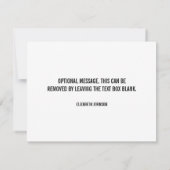 Modern Minimalistisch White Dankycard Einladung (Rückseite)