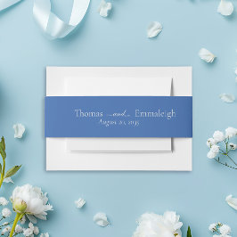 Modern Minimalistische Azure Blue Silver Monogram Einladungsbanderole