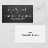 Modern Minimalistische Black Chalkboard Loyalty Ca Visitenkarte (Vorne/Hinten)