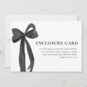 Modern Minimalistische Black Pink Bow Enclosure Ca Einladung (Vorderseite)