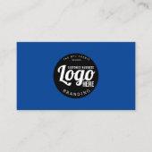Modern Minimalistische blaue Visitenkarte mit Logo (Vorderseite)