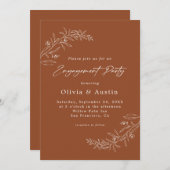 Modern Minimalistische Boho Terracotta Engagement Einladung (Vorne/Hinten)