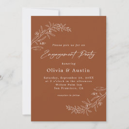 Modern Minimalistische Boho Terracotta Engagement Einladung