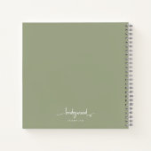 Modern Minimalistische Bridesmaid Script Sage Gree Notizblock (Rückseite)
