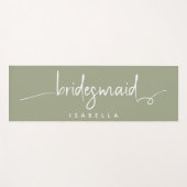 Modern Minimalistische Bridesmaid Script Sage Gree Yogamatte (Vorderseite (Horizontal))
