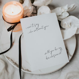 Modern Minimalistische Bridesmaid-Vorschlagskarte Einladung