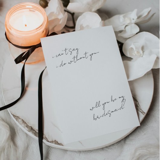 Modern Minimalistische Bridesmaid-Vorschlagskarte Einladung