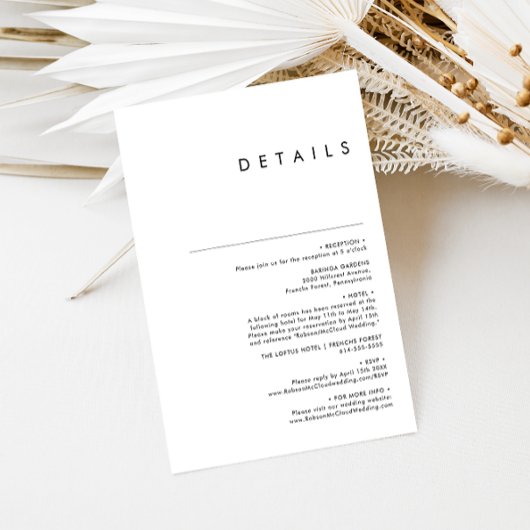 Modern Minimalistische Details - Umschließungskart Begleitkarte