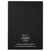 Modern Minimalistische Firmenlogo Schwarz Klemmbrett (Rückseite)