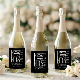 Modern Minimalistische Freundschaftsmarke Schaumweinetikett