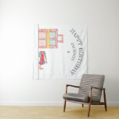 Modern Minimalistische Geburtstagsparty Wandteppich (Beispiel (Horizontal))