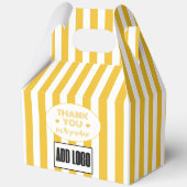 Modern Minimalistische gelbe Streifen - Firmenlogo Geschenkschachtel (Vorderseite)