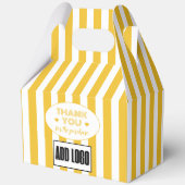 Modern Minimalistische gelbe Streifen - Firmenlogo Geschenkschachtel (Rückseite)