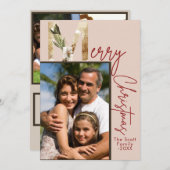 Modern Minimalistische Gold Foto Weihnachtskarte Einladung (Vorne/Hinten)