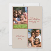 Modern Minimalistische Gold Foto Weihnachtskarte Einladung (Rückseite)