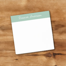 Modern Minimalistische grüne Monogramm - Vollname Post-it Klebezettel