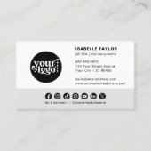 Modern Minimalistische Logo Custom Social Media Ic Visitenkarte (Vorderseite)