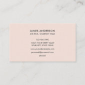 Modern Minimalistische Logo-Rosa Visitenkarte (Rückseite)