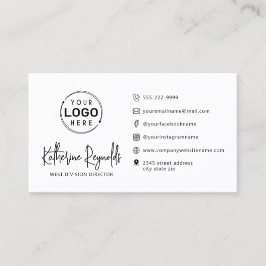 Modern Minimalistische Logo-Symbole Visitenkarte (Vorderseite)