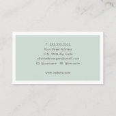 Modern Minimalistische Logoszene Grün Visitenkarte (Rückseite)