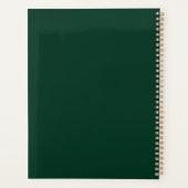 Modern Minimalistische Monogram Custom Green Planer (Rückseite)