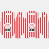 Modern Minimalistische Red White Strip Logo Geschenkschachtel (Ungeklappt)