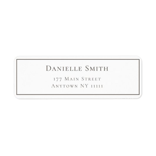 Modern Minimalistische Rücksendeadresse (Vorne)