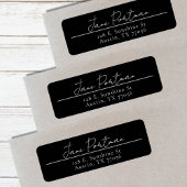 Modern Minimalistische Schwarze Rücksendeadresse