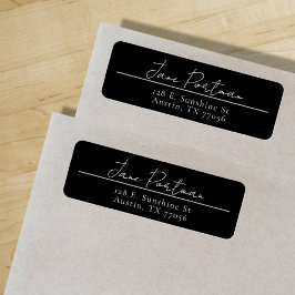 Modern Minimalistische Schwarze Rücksendeadresse