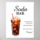 Modern Minimalistische Soda Bar Summer Birthday si Poster (Vorne)