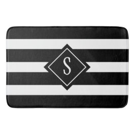 Modern Minimalistische Streifen Monogram Badematte