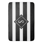 Modern Minimalistische Streifen Monogram Badematte (Vorderseite Vertikal)
