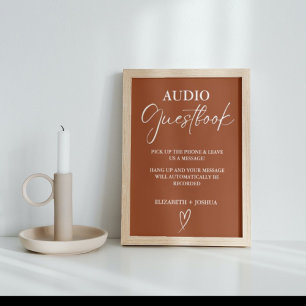 Modern Minimalistische Terracotta Audio Gästebuch
