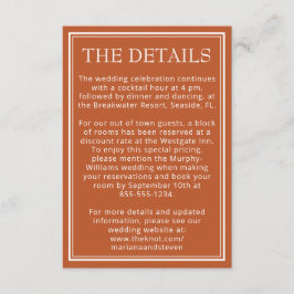 Modern Minimalistische Terracotta Einschließungska Begleitkarte