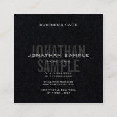 Modern Minimalistische Vorlage Premium Black Quadratische Visitenkarte (Rückseite)