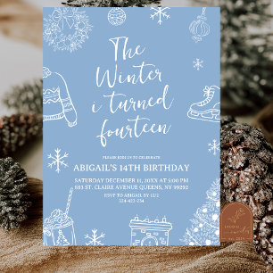Modern Minimalistische Winter-Ich-Werde-Geburtstag Einladung