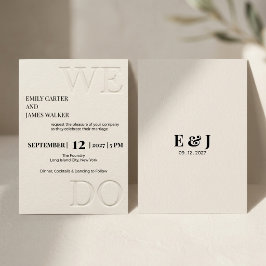 Modern-minimalistische "WIR HEIRATEN"-geprägte Hoc Einladung