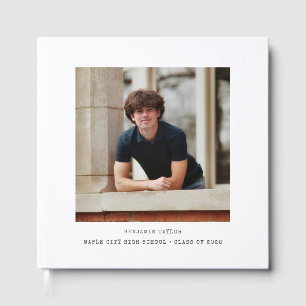 Modern minimalistischer Abschlussfoto Klasse 2026 Gästebuch
