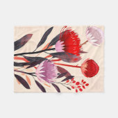Modern minimalistischer Boho-Blumen-Botanik Fleecedecke (Vorderseite (Horizontal))