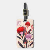 Modern minimalistischer Boho-Blumen-Botanik Gepäckanhänger (Vorderseite vertikal)