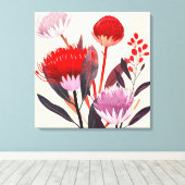 Modern minimalistischer Boho-Blumen-Botanik Leinwanddruck (Insitu (Holzboden))