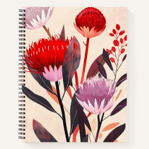 Modern minimalistischer Boho-Blumen-Botanik Notizblock