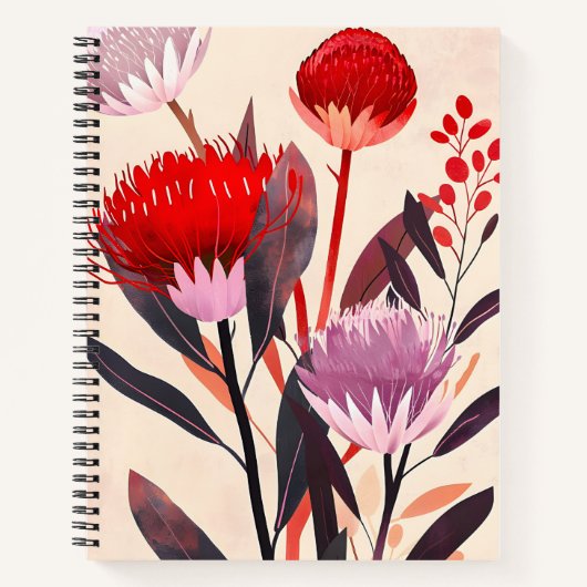Modern minimalistischer Boho-Blumen-Botanik Notizblock (Vorderseite)
