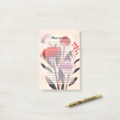 Modern minimalistischer Boho-Blumen-Botanik Post-it Klebezettel (Auf Schreibtisch)