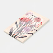 Modern minimalistischer Boho-Blumen-Botanik Post-it Klebezettel (angewinkelt)